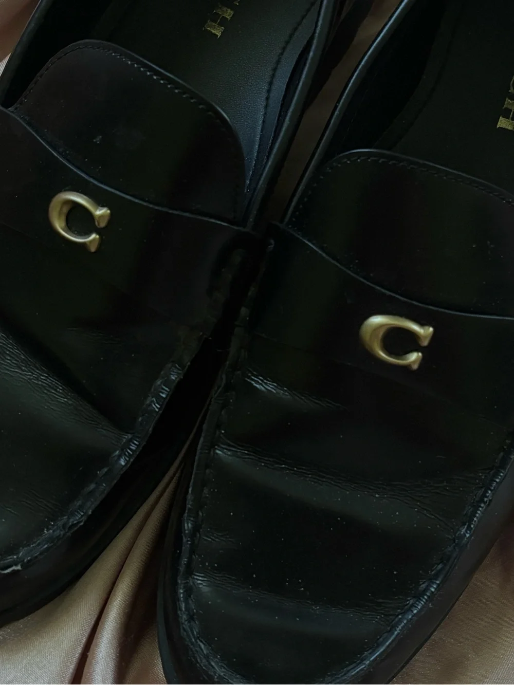 Coach Jocelyn Black Leather Loafers Size 10